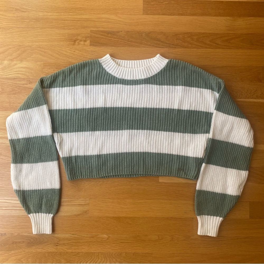Hollister Striped Pullover Crop Crewneck Sweater size S